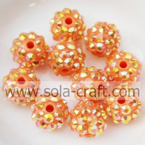 10 * 12 MM Hars Strass Kralen Hanger Bedelarmband Oranje AB Kleur