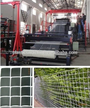 Square plastic net production line