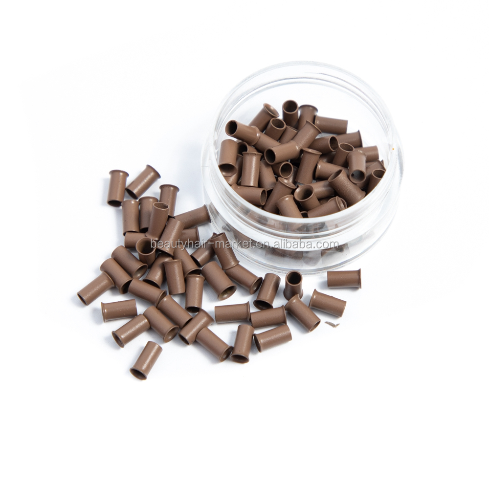 Microlink beads with silicone inside 4.5*2.0*3.0mm 1000Pcs/Bottle Hair Extension tools for Micro ring Hair Extensions