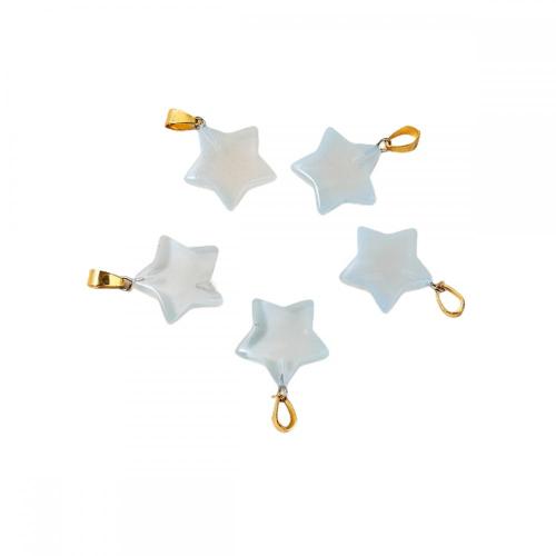 20mm Rainbow Glass Star Pendant for DIY Jewelry