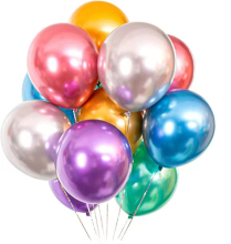 Colored metallic latex balloons