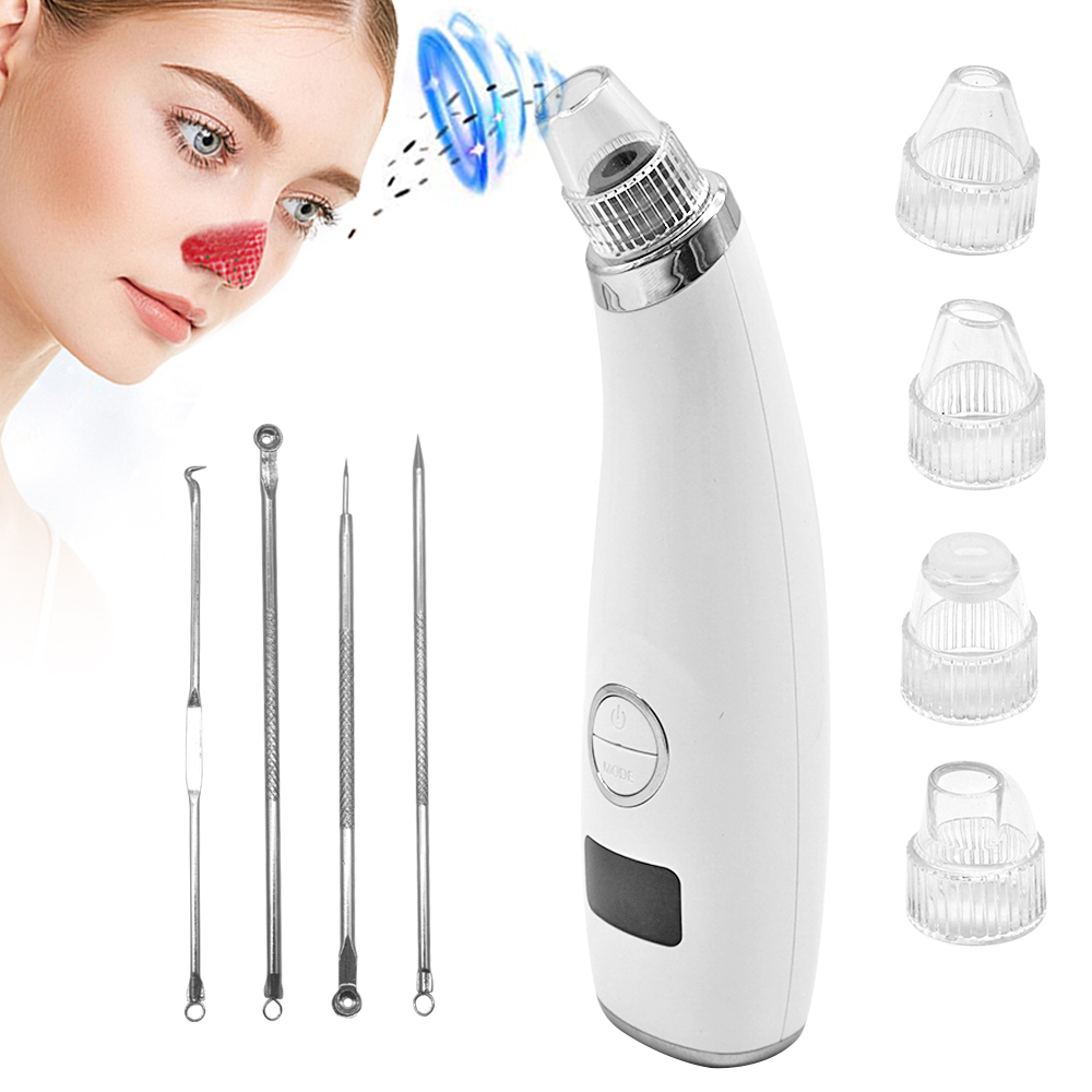 Warm function comedo suction beauty device 6 probes electric comedo pore extractor clean tool blackhead remover vacuum