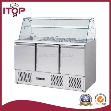 curved glass saladette refrigeration equipment