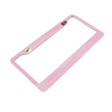 Rhinestone Bling License Plate Frames for USA Cars - Metal Licence Plate Frame