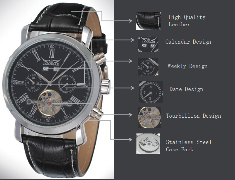 Tourbillon Mens Mineral Glass Wrist Watch Customized