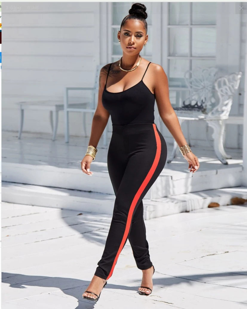 Summer 2021 New Women Clothing Color Matching Halter Jumpsuit