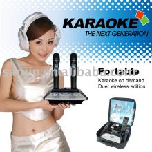 Portable Karaoke Player Supports Two Wireless Microphones and 2.5' SATA Hard Drive