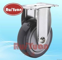 Stainless Steel Fixed Castor with POLYURETHANE Wheel