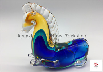 Sitting Horse Glass Sculpture