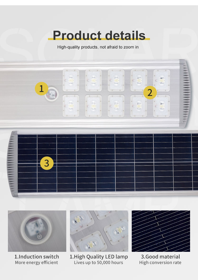 Factory direct sale high lumen outdoor IP67 1000W led solar street light