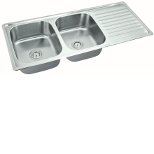 304 Stainless Steel Topmount Double Bowl Kitchen Sink with Drainer