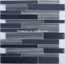 MBS4021 Exquisite hand painted strip Linear Glass Mosaic Tile