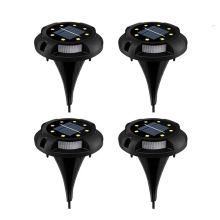 Solar Ground Lights 8 LED Disk Lights Solar Powered Waterproof In-Ground Lights For Garden, Lawn, Pathway, Walkway, Deck, Yard