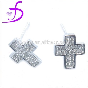 925 silver wholesale cubic zirconia stud earring factory price christan gifts