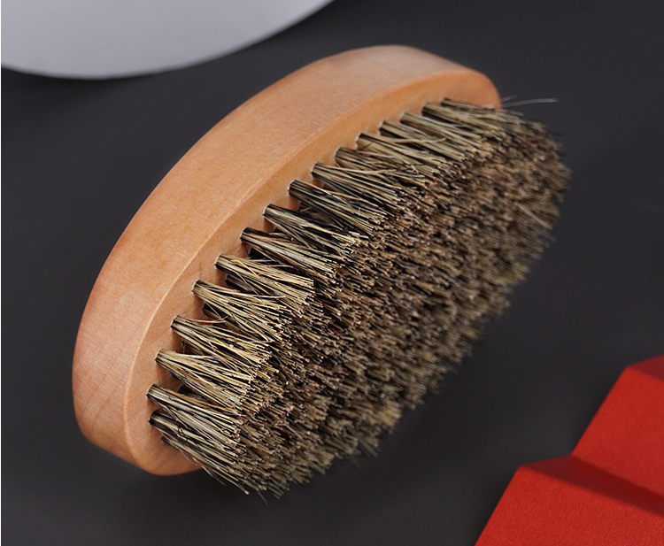 Mens Nature Boar Bristle Beard Comb Brush