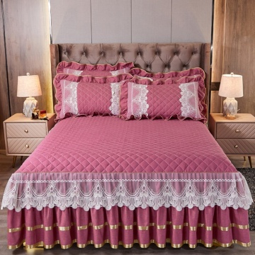 New Bazaar style yarn-dyed lace single bed skirt