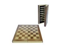 BESCON DICE 10-Inch Classic Folding Wooden Chess Set for Kids and Adults, Folding Chess Board - Storage for Chess Pieces