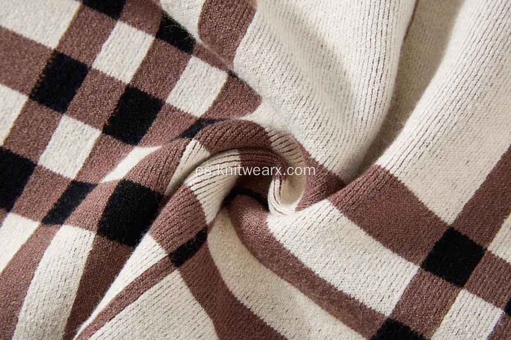 Poncho de tela escocesa con borlas, jacquard, chal, capa, suéter