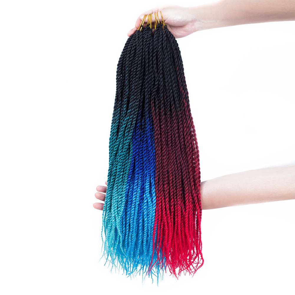 Hot sell wholesale senegalese crochet braid twist synthetic crochet hair extensions  ombre crochet twist braid