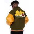 Boys Dark Green Baseball Varsity Jacket