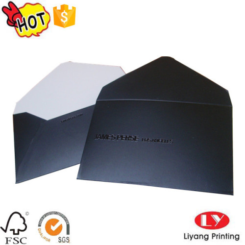 Black color envelope with embossed printed