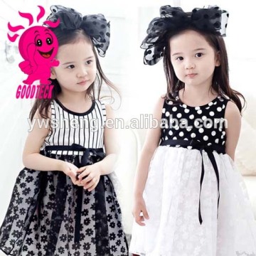 New arrival wholesale children sleeveless polka dot party dress