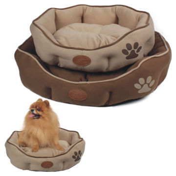 Luxury dog beds in beige and gray