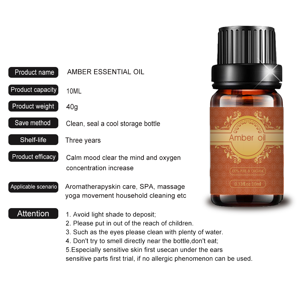 Pure Fragance Natural Amber Essential Oil para cosmético