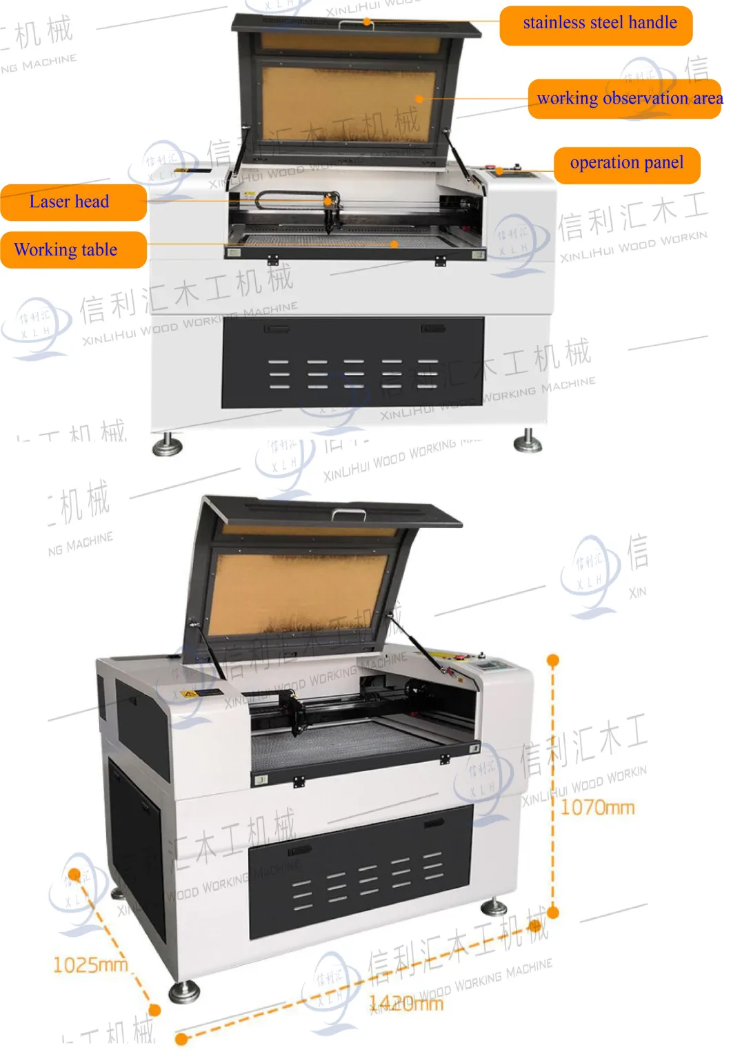Spot Acrylic Advertising Word Organic Board Single and Double Head Laser Engraving Machine Wood Board Cloth Leather Laser for Bamboo, Balsa, Rubber Sheet, etc.