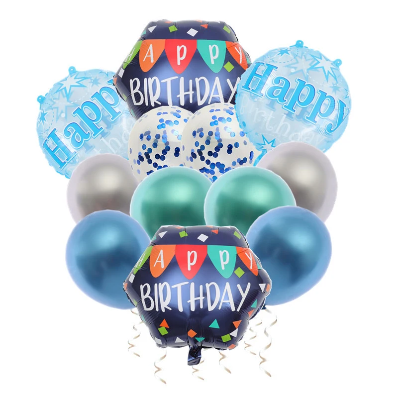 Superstarer 12 Birthday Balloon Set Aluminum Film Ball Set Children Birthday Party Decoration Sequined Balloons