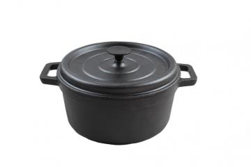 Cast iron pre-seasoned casserole for cooking