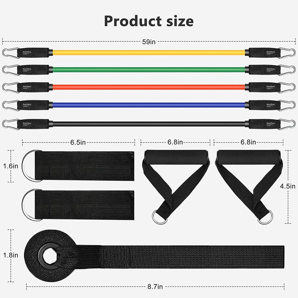 Tilpasset logo11 PCS Øvelse Band Resistance Set