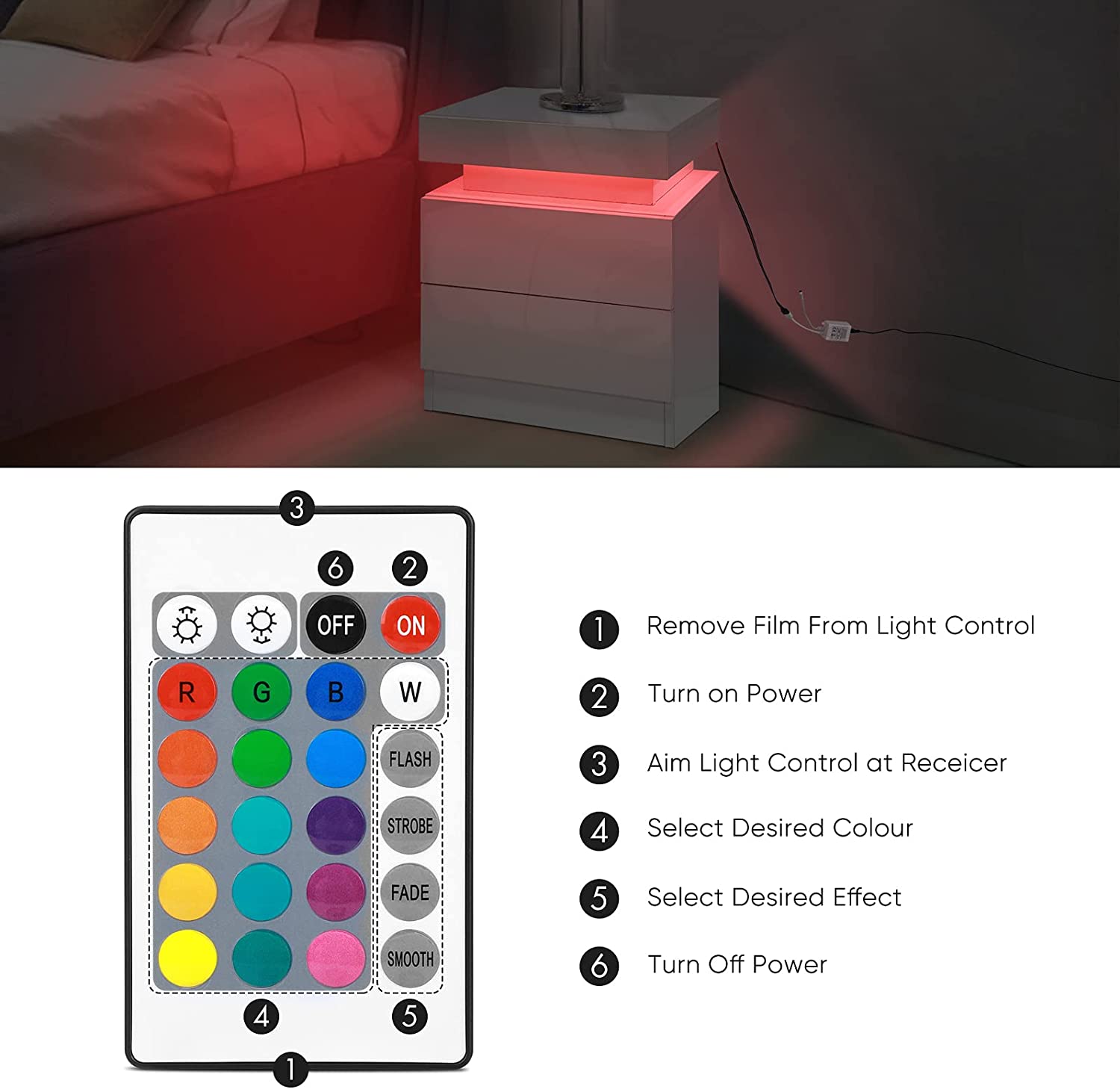 LED mesa de cabeceira Bedside Table LED