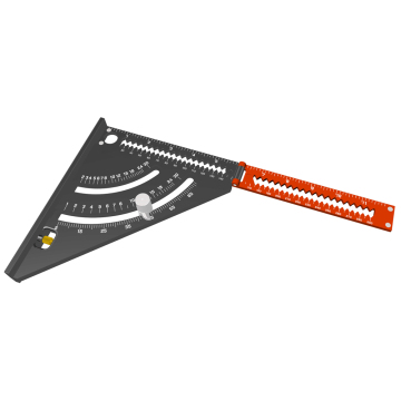 DR-1103022 Heavy Duty Measuring Tools: 6\" Folding Triangle Ruler and Try Angle Square