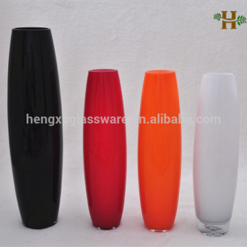 wholesale colored glass vase,hand made tall glass vase