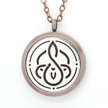 Jenia Stainless Steel Aromatherapy Essential Oil Diffuser Locket Engraved Words Necklace