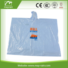 PE disposable White Color rain poncho rain coat