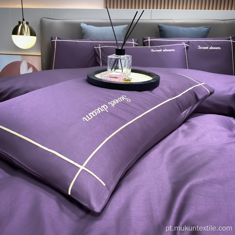Conjunto de cama de algodão 100% algodão de estilo europeu de luxo