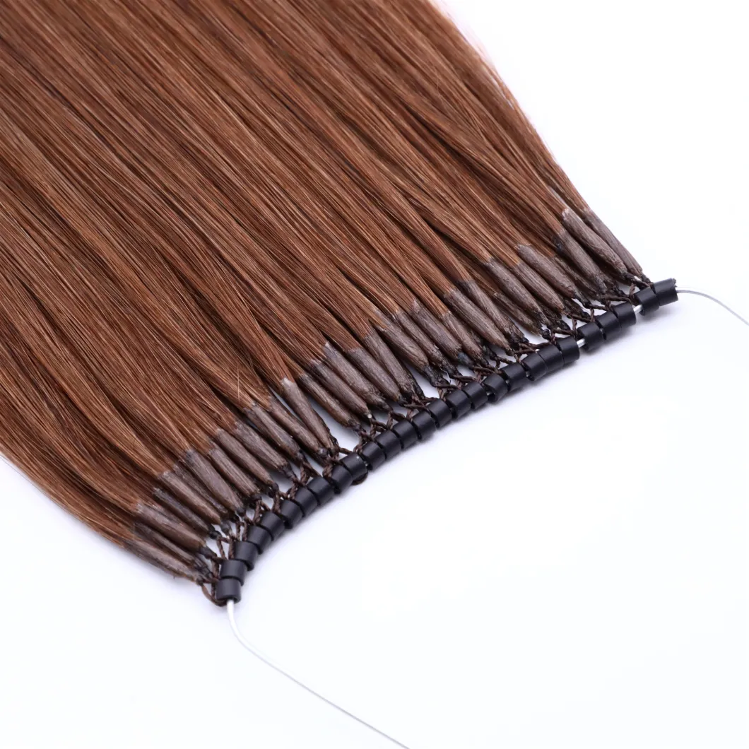 Human Virgin Remy Hair Grade 18inch All Colors Double Thread Knot Single Ring Hair Extension