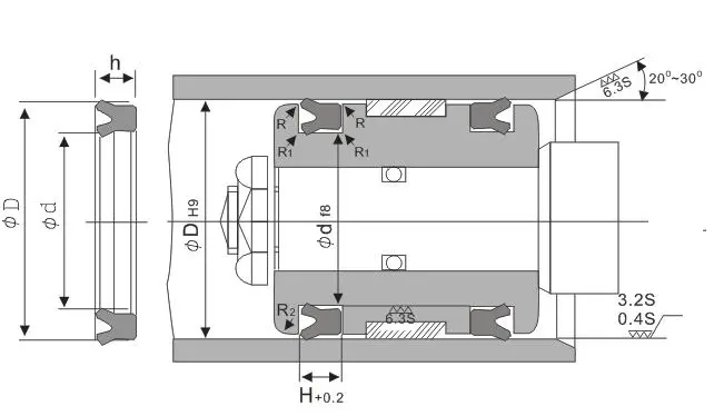 Mya Cylinder Piston and Rod Y-Packing U-Packing Seal Ring