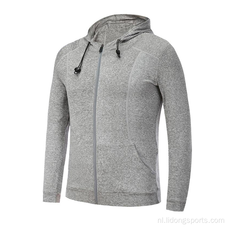 Groothandel herfst wintervlakte gym unisex hoodie jas