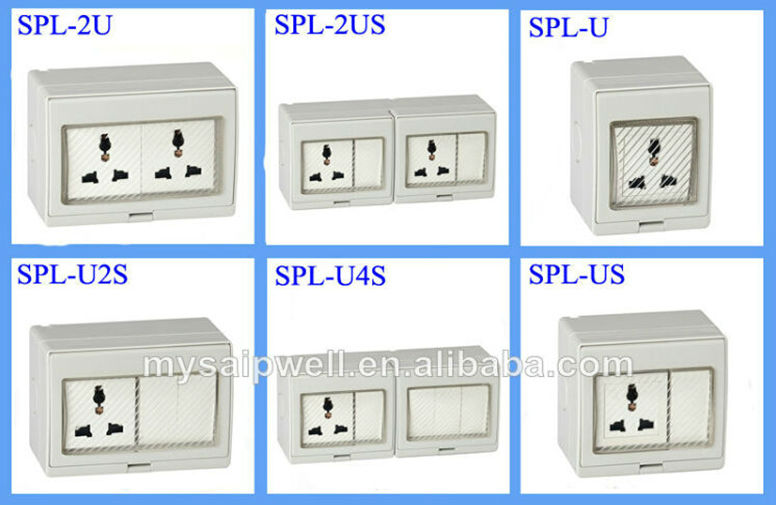 IP55 Switch Socket with Waterproof Cover