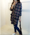 Của phụ nữ phù hợp với dài phần flannel sọc áo sơ mi