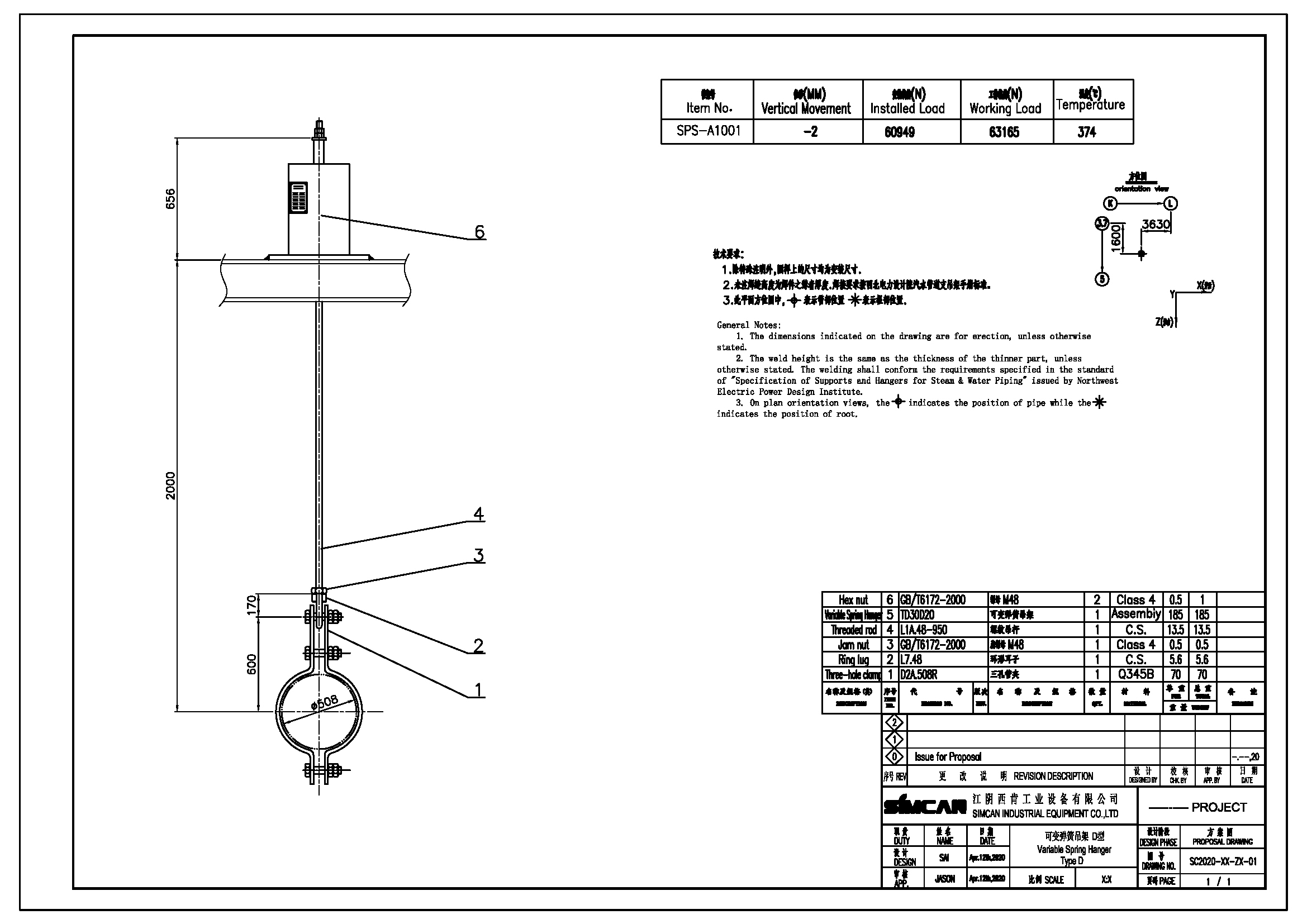 Type D Variable Spring support and Hanger