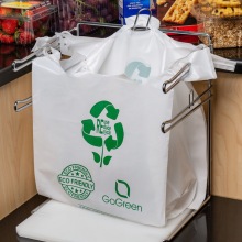 Printed White Transparent Plastic Bag with Handle