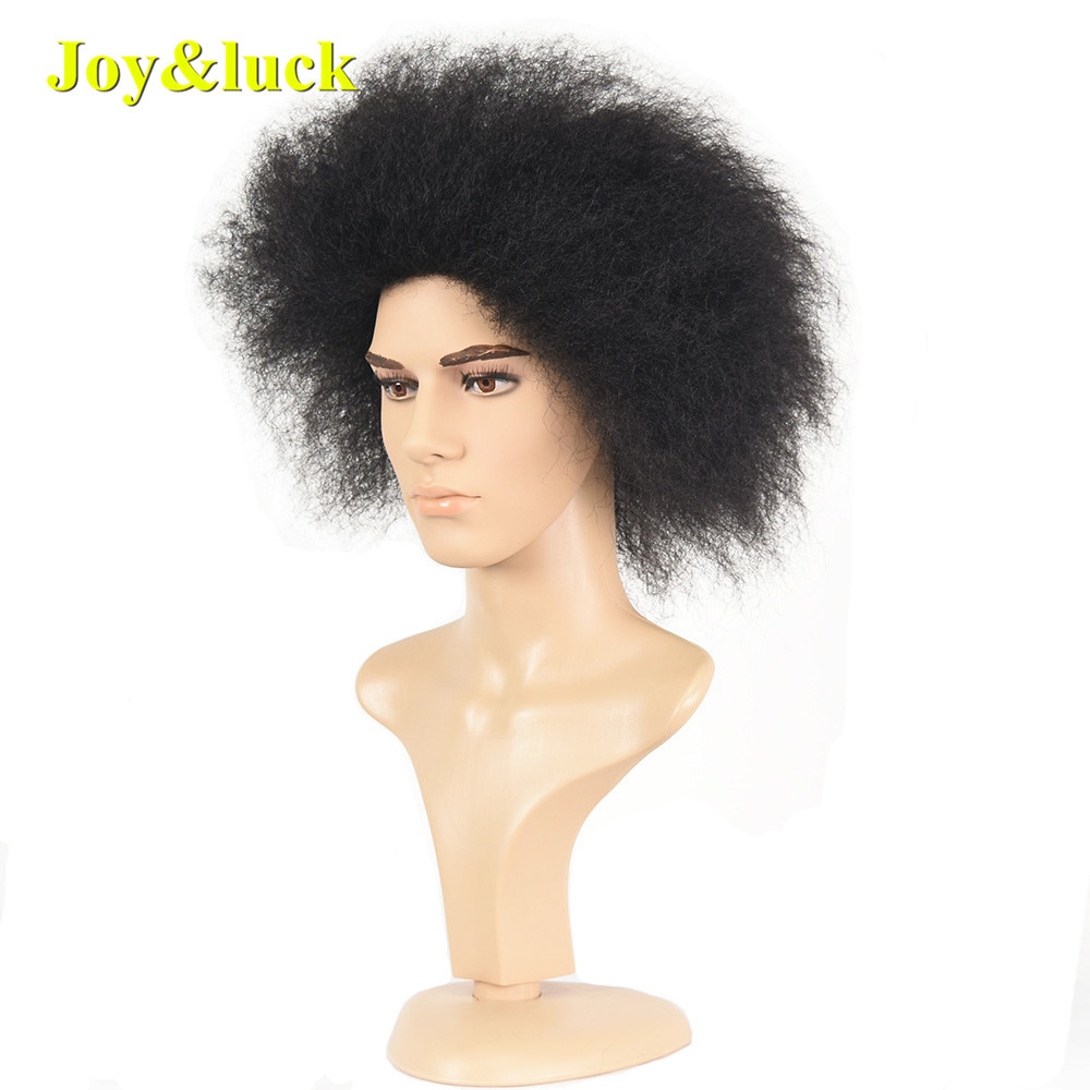 Daily or Party Male HairStyle Black 99j Color Wholesale Wigs for Men Natural Short Afro Kinky Curly Men Wigs Synthetic Hair Wigs