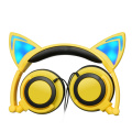 Colorful earphone led headset kids headphones cartoon cat
