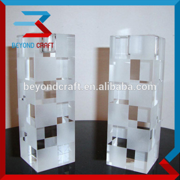 custom crystal candle holder ,tealight clear candle holder glass