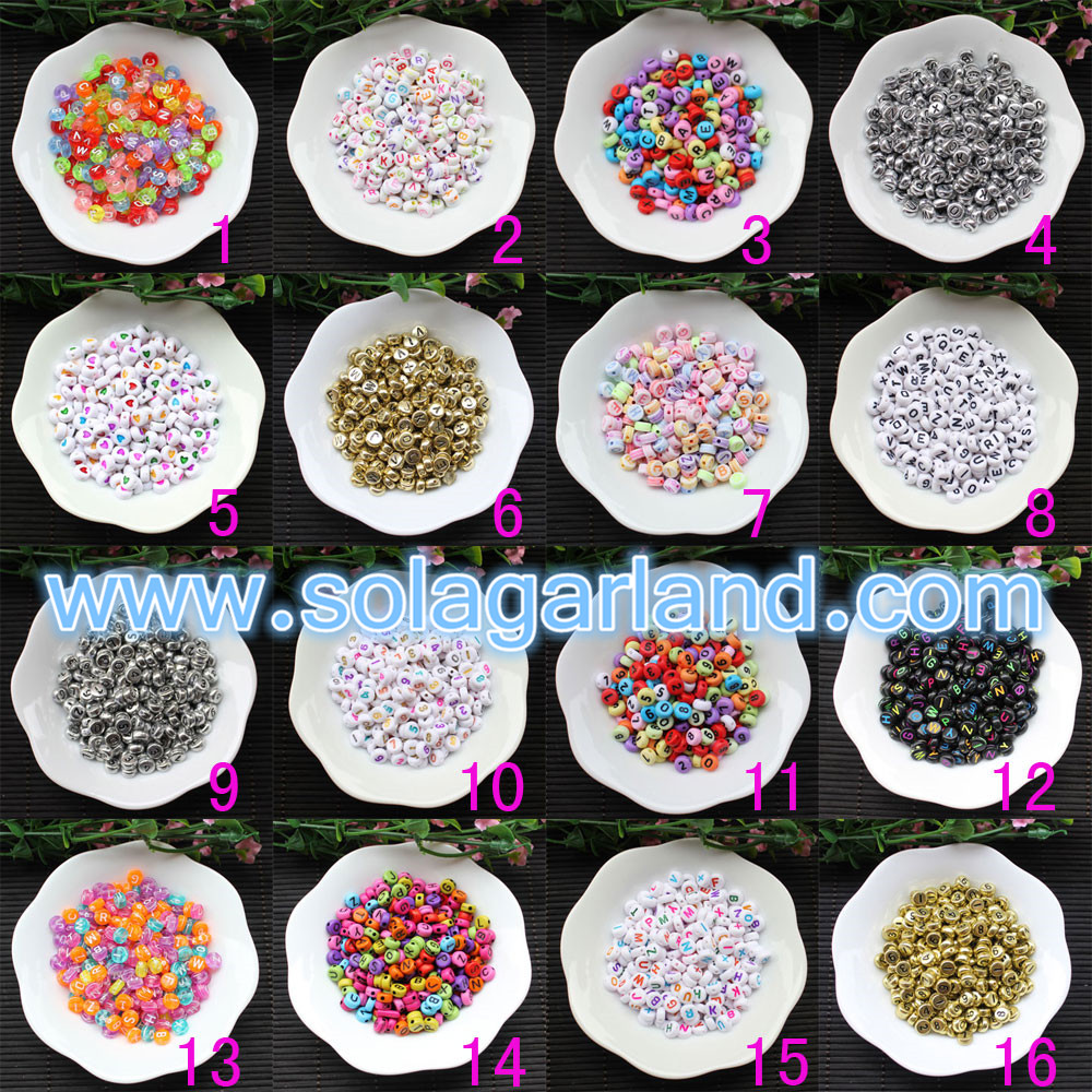 Plastic Flatback Alphabet Loose Beads