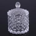 Small Diamond Patterned Clear Glass Candy Jar